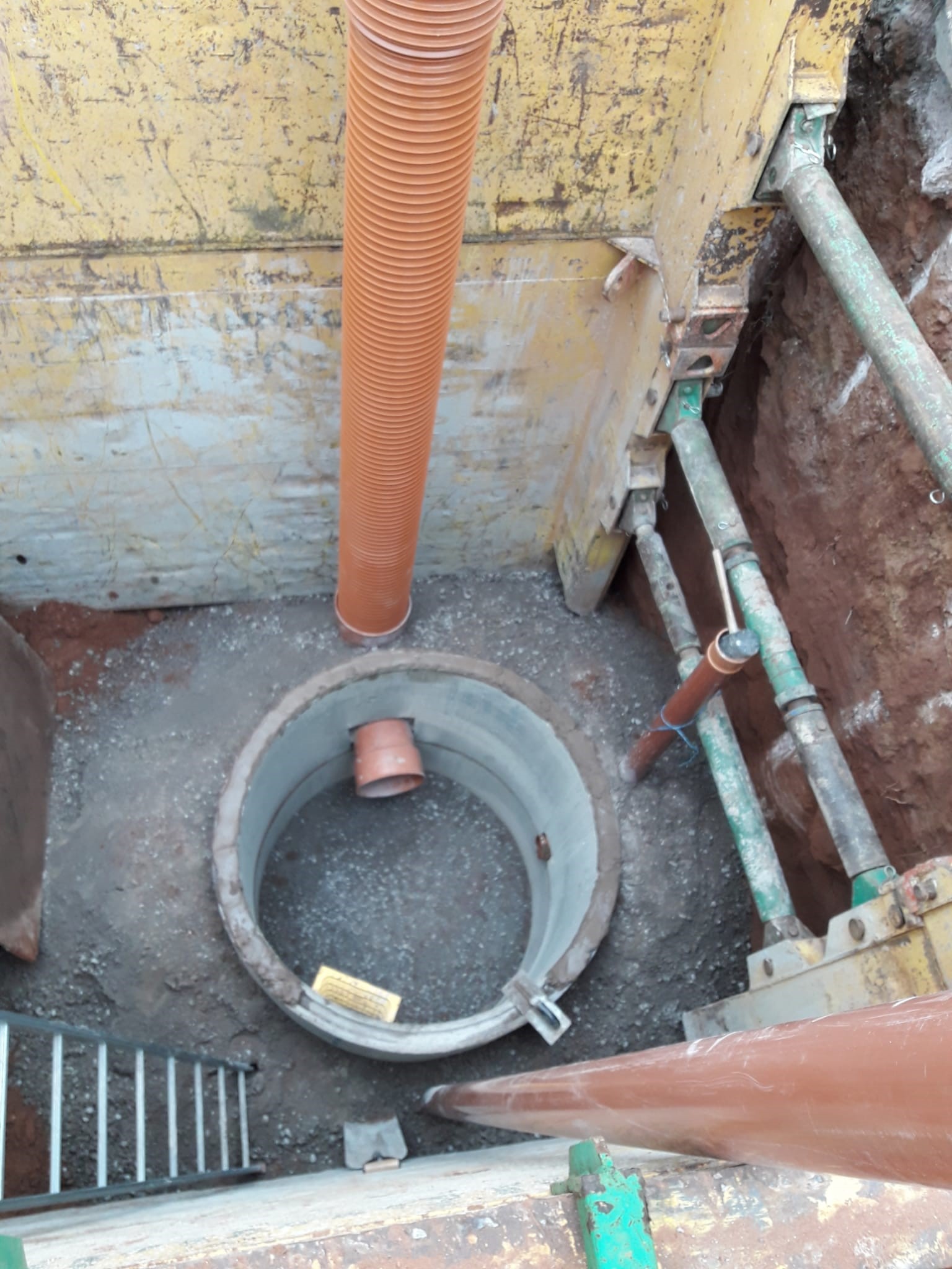 Completed drain pipe work